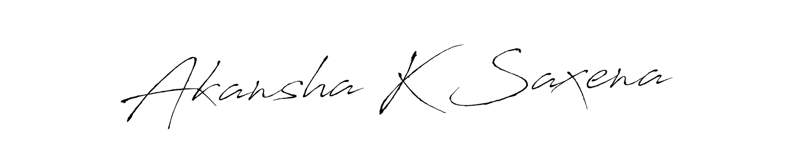 Also we have Akansha K Saxena name is the best signature style. Create professional handwritten signature collection using Antro_Vectra autograph style. Akansha K Saxena signature style 6 images and pictures png