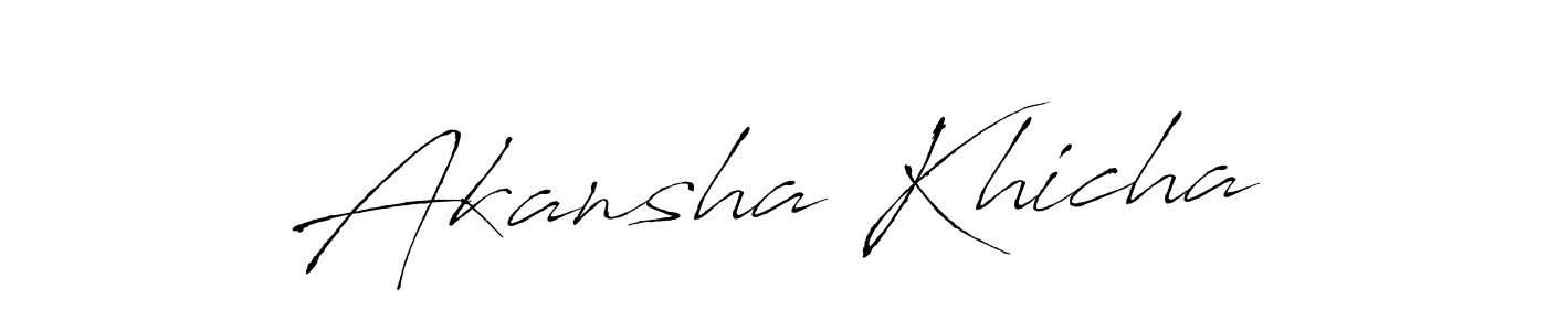 Similarly Antro_Vectra is the best handwritten signature design. Signature creator online .You can use it as an online autograph creator for name Akansha Khicha. Akansha Khicha signature style 6 images and pictures png
