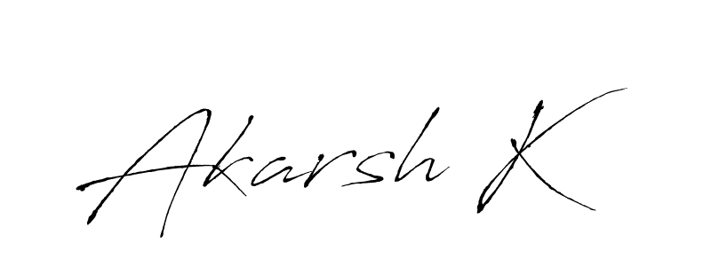 Also You can easily find your signature by using the search form. We will create Akarsh K name handwritten signature images for you free of cost using Antro_Vectra sign style. Akarsh K signature style 6 images and pictures png