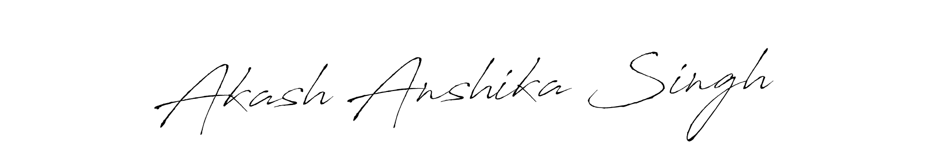 Make a beautiful signature design for name Akash Anshika Singh. With this signature (Antro_Vectra) style, you can create a handwritten signature for free. Akash Anshika Singh signature style 6 images and pictures png