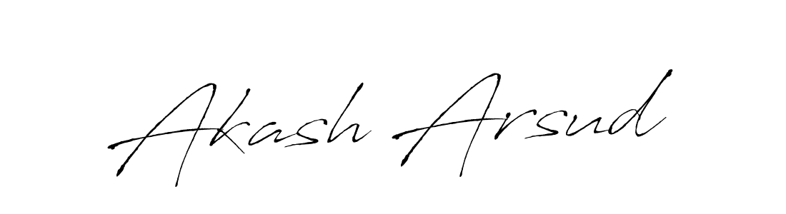 Akash Arsud stylish signature style. Best Handwritten Sign (Antro_Vectra) for my name. Handwritten Signature Collection Ideas for my name Akash Arsud. Akash Arsud signature style 6 images and pictures png