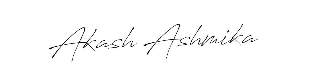 How to make Akash Ashmika name signature. Use Antro_Vectra style for creating short signs online. This is the latest handwritten sign. Akash Ashmika signature style 6 images and pictures png