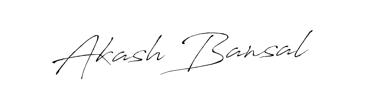 Design your own signature with our free online signature maker. With this signature software, you can create a handwritten (Antro_Vectra) signature for name Akash Bansal. Akash Bansal signature style 6 images and pictures png