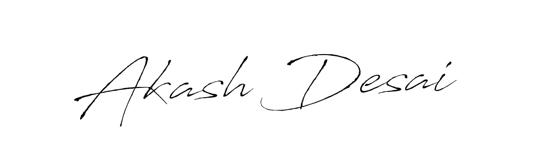 Make a beautiful signature design for name Akash Desai. With this signature (Antro_Vectra) style, you can create a handwritten signature for free. Akash Desai signature style 6 images and pictures png