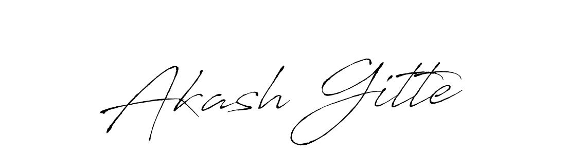 Design your own signature with our free online signature maker. With this signature software, you can create a handwritten (Antro_Vectra) signature for name Akash Gitte. Akash Gitte signature style 6 images and pictures png
