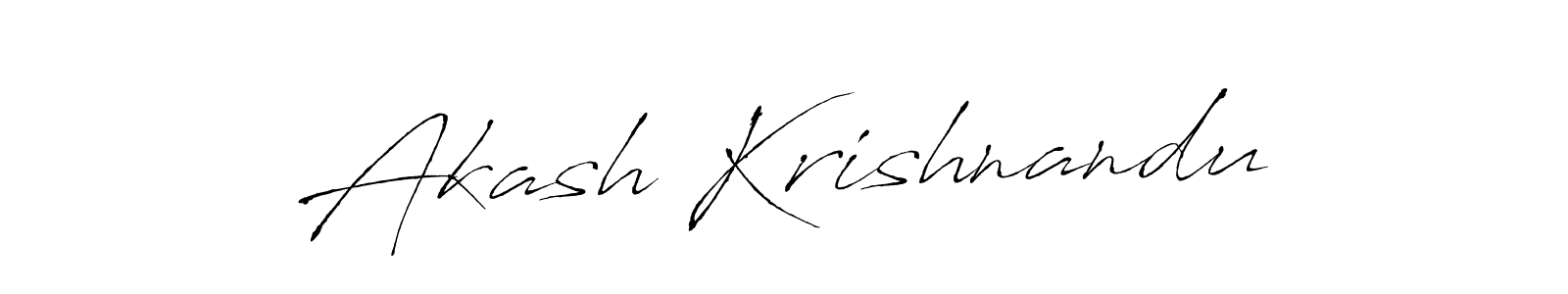 Create a beautiful signature design for name Akash Krishnandu. With this signature (Antro_Vectra) fonts, you can make a handwritten signature for free. Akash Krishnandu signature style 6 images and pictures png