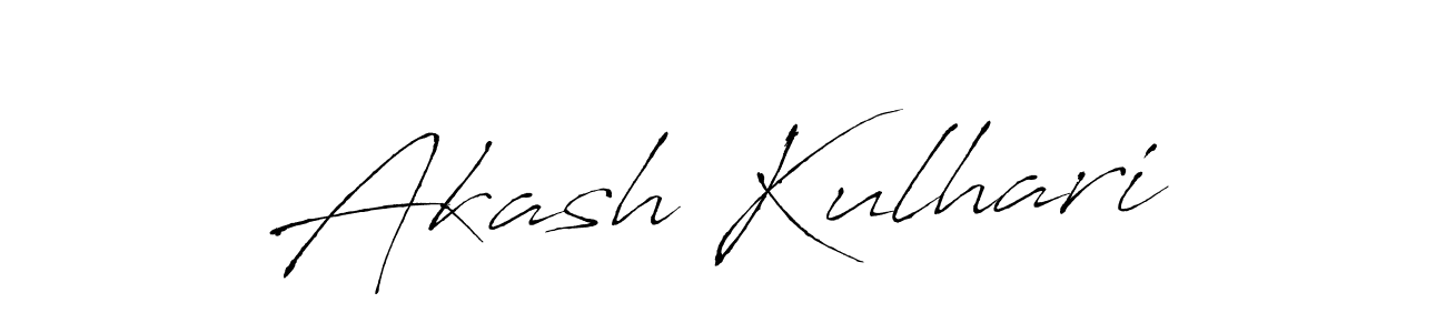 Design your own signature with our free online signature maker. With this signature software, you can create a handwritten (Antro_Vectra) signature for name Akash Kulhari. Akash Kulhari signature style 6 images and pictures png