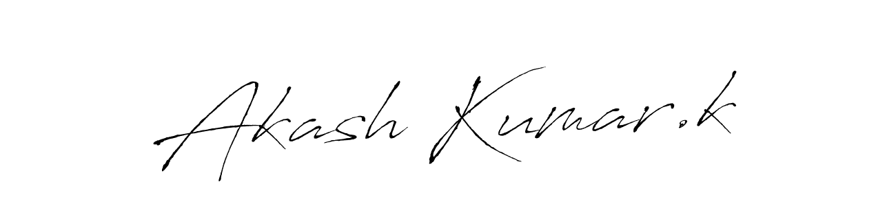 How to make Akash Kumar.k signature? Antro_Vectra is a professional autograph style. Create handwritten signature for Akash Kumar.k name. Akash Kumar.k signature style 6 images and pictures png