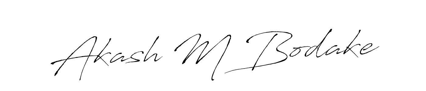 How to make Akash M Bodake name signature. Use Antro_Vectra style for creating short signs online. This is the latest handwritten sign. Akash M Bodake signature style 6 images and pictures png
