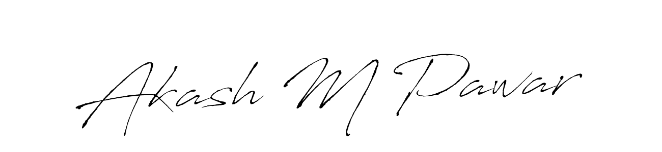 How to make Akash M Pawar name signature. Use Antro_Vectra style for creating short signs online. This is the latest handwritten sign. Akash M Pawar signature style 6 images and pictures png