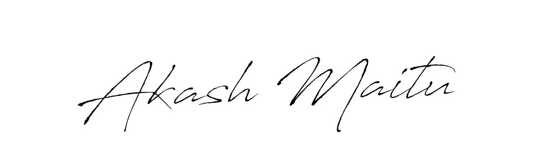 Design your own signature with our free online signature maker. With this signature software, you can create a handwritten (Antro_Vectra) signature for name Akash Maitu. Akash Maitu signature style 6 images and pictures png