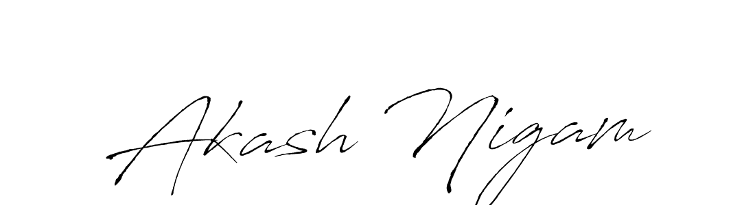 Design your own signature with our free online signature maker. With this signature software, you can create a handwritten (Antro_Vectra) signature for name Akash Nigam. Akash Nigam signature style 6 images and pictures png