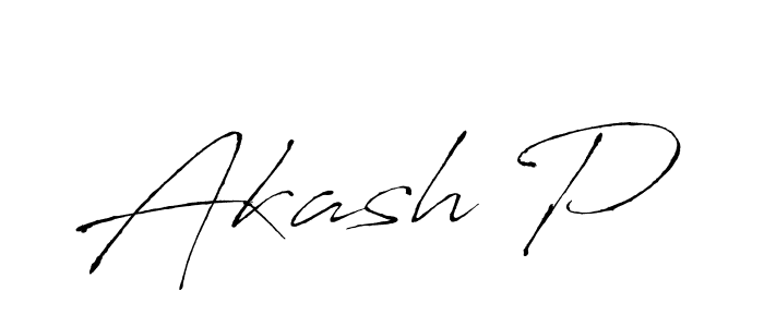 How to make Akash P signature? Antro_Vectra is a professional autograph style. Create handwritten signature for Akash P name. Akash P signature style 6 images and pictures png