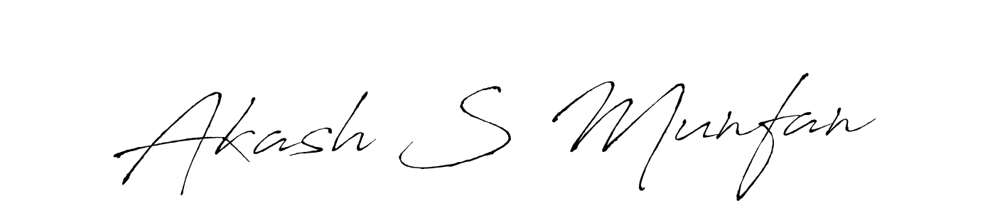 Design your own signature with our free online signature maker. With this signature software, you can create a handwritten (Antro_Vectra) signature for name Akash S Munfan. Akash S Munfan signature style 6 images and pictures png