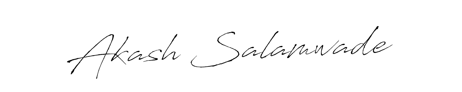 How to make Akash Salamwade name signature. Use Antro_Vectra style for creating short signs online. This is the latest handwritten sign. Akash Salamwade signature style 6 images and pictures png