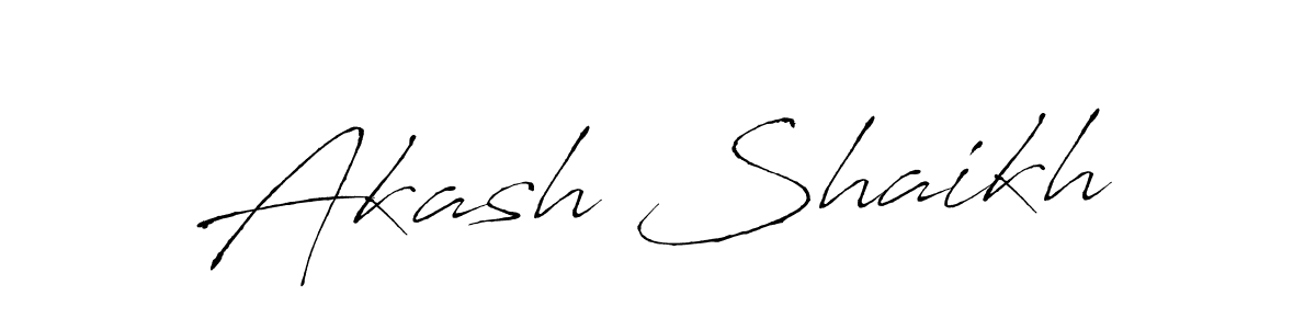 Make a beautiful signature design for name Akash Shaikh. With this signature (Antro_Vectra) style, you can create a handwritten signature for free. Akash Shaikh signature style 6 images and pictures png