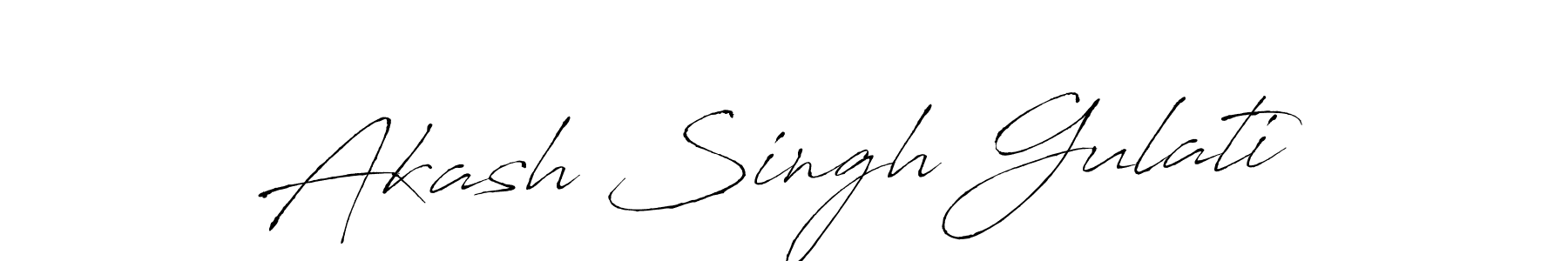 How to make Akash Singh Gulati name signature. Use Antro_Vectra style for creating short signs online. This is the latest handwritten sign. Akash Singh Gulati signature style 6 images and pictures png