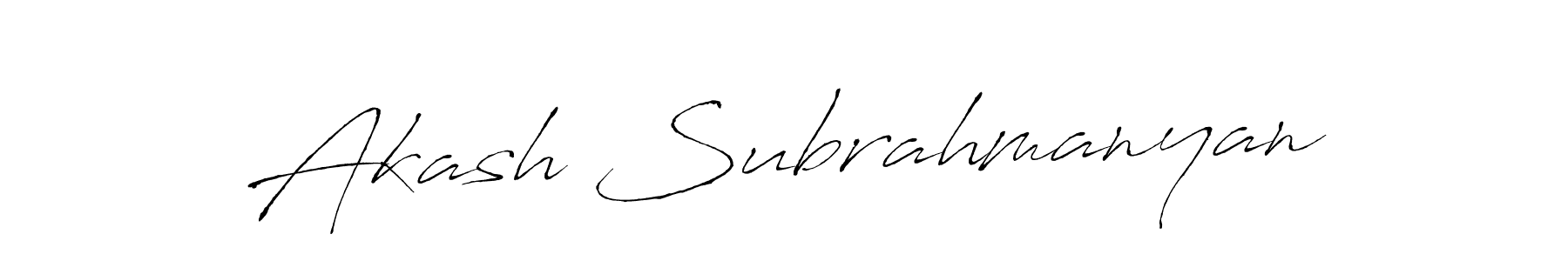Make a beautiful signature design for name Akash Subrahmanyan. With this signature (Antro_Vectra) style, you can create a handwritten signature for free. Akash Subrahmanyan signature style 6 images and pictures png