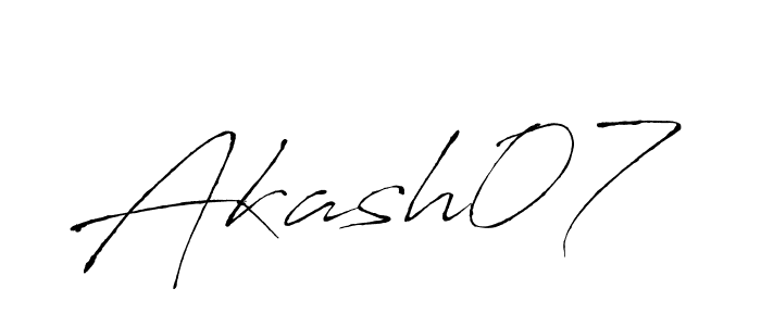 The best way (Antro_Vectra) to make a short signature is to pick only two or three words in your name. The name Akash07 include a total of six letters. For converting this name. Akash07 signature style 6 images and pictures png