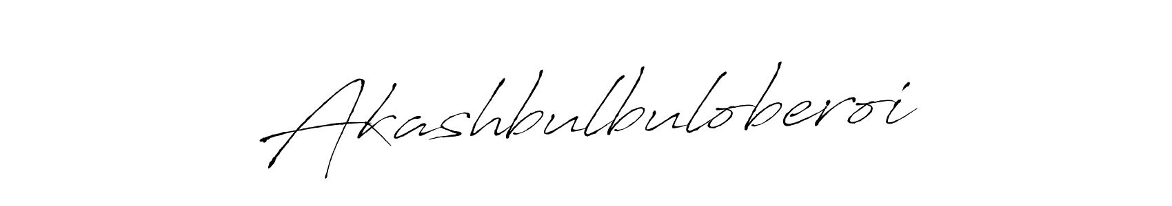 Antro_Vectra is a professional signature style that is perfect for those who want to add a touch of class to their signature. It is also a great choice for those who want to make their signature more unique. Get Akashbulbuloberoi name to fancy signature for free. Akashbulbuloberoi signature style 6 images and pictures png