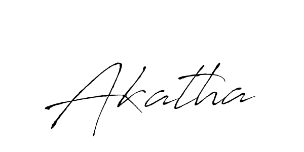 Design your own signature with our free online signature maker. With this signature software, you can create a handwritten (Antro_Vectra) signature for name Akatha. Akatha signature style 6 images and pictures png