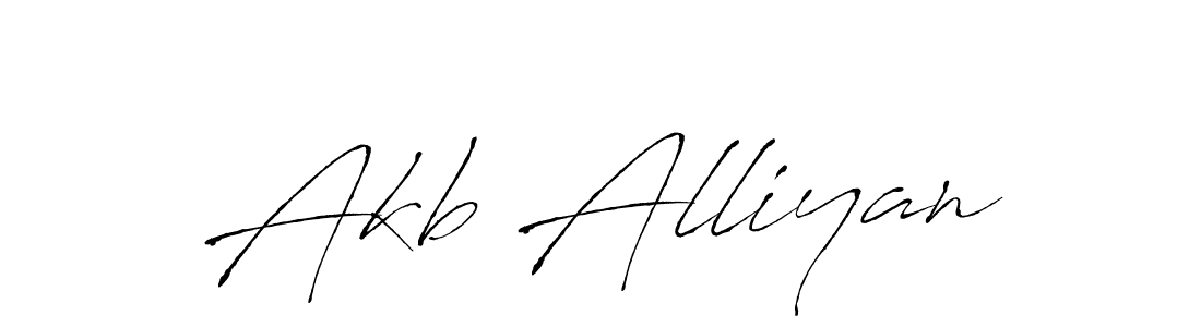 Create a beautiful signature design for name Akb Alliyan. With this signature (Antro_Vectra) fonts, you can make a handwritten signature for free. Akb Alliyan signature style 6 images and pictures png