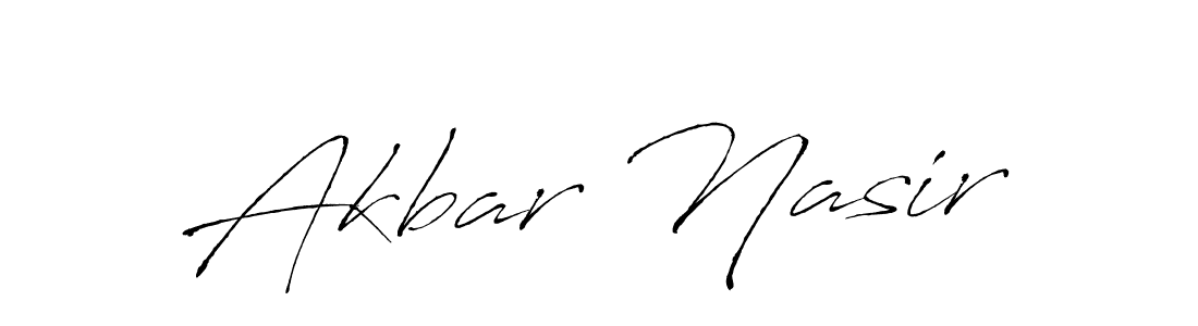 Make a beautiful signature design for name Akbar Nasir. With this signature (Antro_Vectra) style, you can create a handwritten signature for free. Akbar Nasir signature style 6 images and pictures png