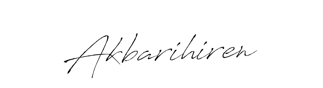 Design your own signature with our free online signature maker. With this signature software, you can create a handwritten (Antro_Vectra) signature for name Akbarihiren. Akbarihiren signature style 6 images and pictures png