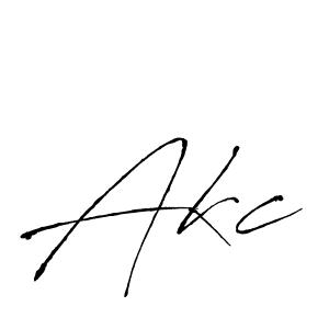 Design your own signature with our free online signature maker. With this signature software, you can create a handwritten (Antro_Vectra) signature for name Akc. Akc signature style 6 images and pictures png