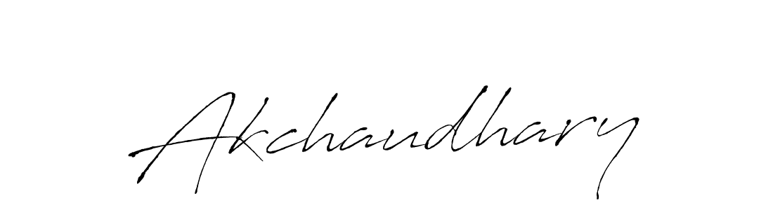 Create a beautiful signature design for name Akchaudhary. With this signature (Antro_Vectra) fonts, you can make a handwritten signature for free. Akchaudhary signature style 6 images and pictures png