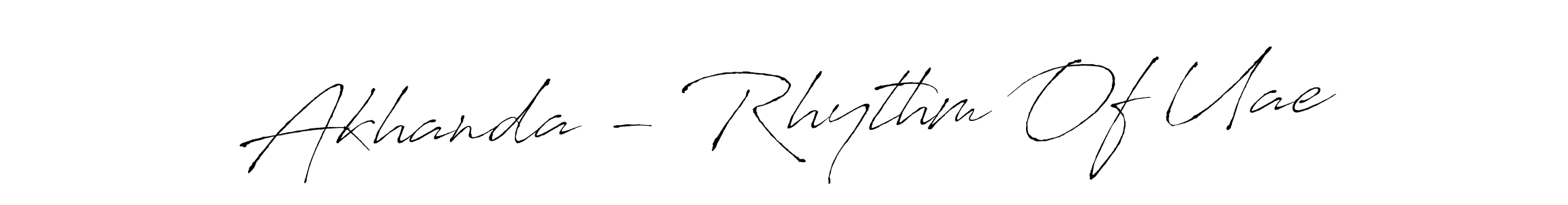 Antro_Vectra is a professional signature style that is perfect for those who want to add a touch of class to their signature. It is also a great choice for those who want to make their signature more unique. Get Akhanda - Rhythm Of Uae name to fancy signature for free. Akhanda - Rhythm Of Uae signature style 6 images and pictures png