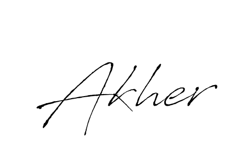 Akher stylish signature style. Best Handwritten Sign (Antro_Vectra) for my name. Handwritten Signature Collection Ideas for my name Akher. Akher signature style 6 images and pictures png