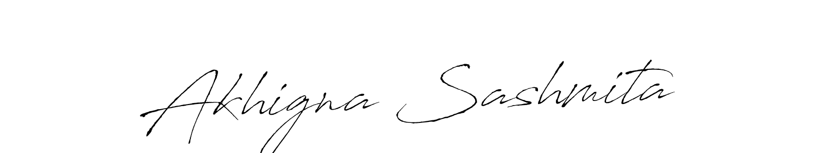 How to make Akhigna Sashmita name signature. Use Antro_Vectra style for creating short signs online. This is the latest handwritten sign. Akhigna Sashmita signature style 6 images and pictures png