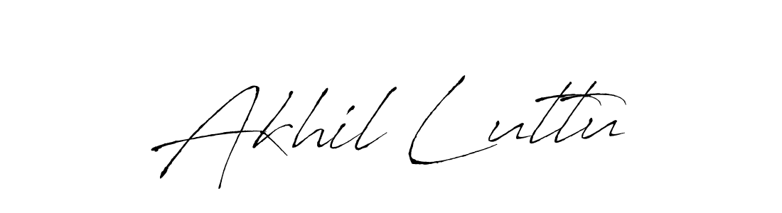 Akhil Luttu stylish signature style. Best Handwritten Sign (Antro_Vectra) for my name. Handwritten Signature Collection Ideas for my name Akhil Luttu. Akhil Luttu signature style 6 images and pictures png