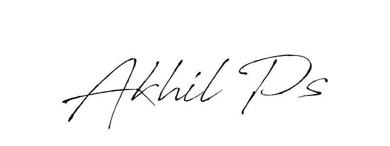 How to make Akhil Ps name signature. Use Antro_Vectra style for creating short signs online. This is the latest handwritten sign. Akhil Ps signature style 6 images and pictures png