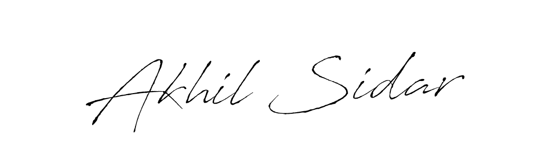 How to make Akhil Sidar name signature. Use Antro_Vectra style for creating short signs online. This is the latest handwritten sign. Akhil Sidar signature style 6 images and pictures png