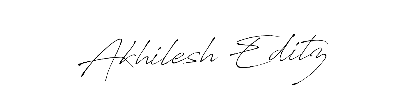 How to make Akhilesh Editz name signature. Use Antro_Vectra style for creating short signs online. This is the latest handwritten sign. Akhilesh Editz signature style 6 images and pictures png