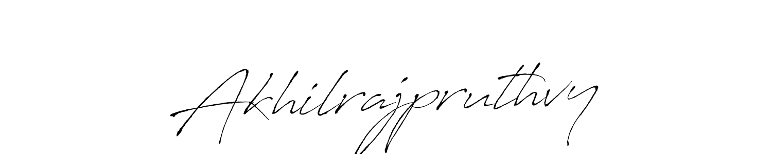 How to make Akhilrajpruthvy name signature. Use Antro_Vectra style for creating short signs online. This is the latest handwritten sign. Akhilrajpruthvy signature style 6 images and pictures png