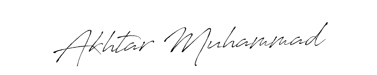 Create a beautiful signature design for name Akhtar Muhammad. With this signature (Antro_Vectra) fonts, you can make a handwritten signature for free. Akhtar Muhammad signature style 6 images and pictures png
