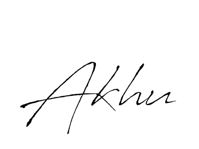 Create a beautiful signature design for name Akhu. With this signature (Antro_Vectra) fonts, you can make a handwritten signature for free. Akhu signature style 6 images and pictures png