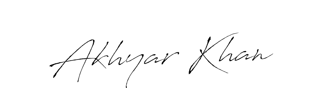 Make a beautiful signature design for name Akhyar Khan. With this signature (Antro_Vectra) style, you can create a handwritten signature for free. Akhyar Khan signature style 6 images and pictures png