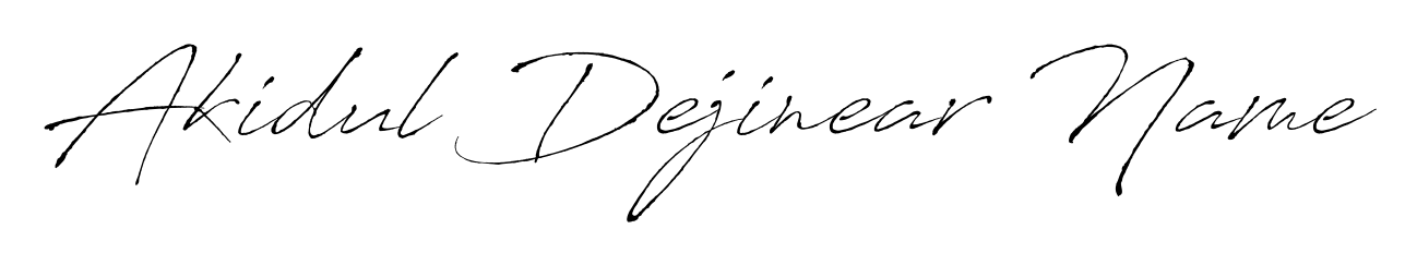 A modern signature idea for name Akidul Dejinear Name using Antro_Vectra font. Clean strokes and elegant curves make it stand out instantly. Akidul Dejinear Name signature style 6 images and pictures png