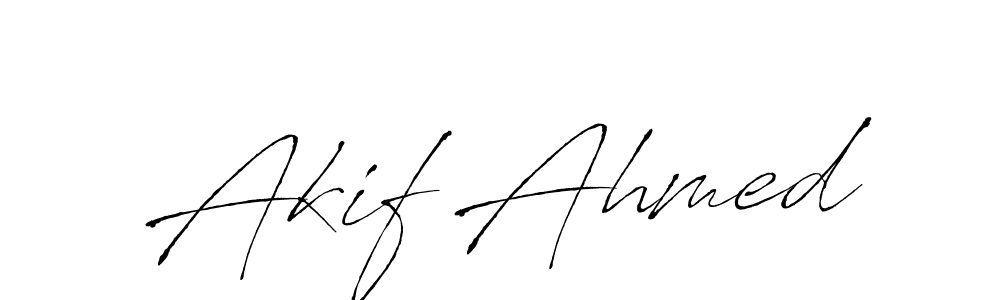 How to make Akif Ahmed name signature. Use Antro_Vectra style for creating short signs online. This is the latest handwritten sign. Akif Ahmed signature style 6 images and pictures png
