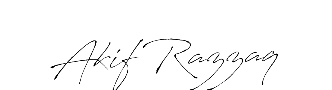 Akif Razzaq stylish signature style. Best Handwritten Sign (Antro_Vectra) for my name. Handwritten Signature Collection Ideas for my name Akif Razzaq. Akif Razzaq signature style 6 images and pictures png