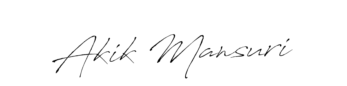 Design your own signature with our free online signature maker. With this signature software, you can create a handwritten (Antro_Vectra) signature for name Akik Mansuri. Akik Mansuri signature style 6 images and pictures png