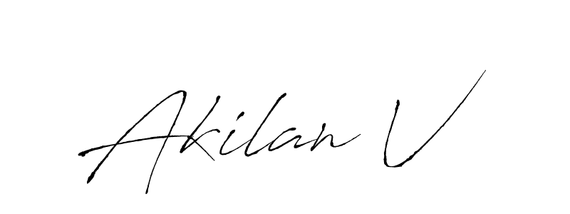 Create a beautiful signature design for name Akilan V. With this signature (Antro_Vectra) fonts, you can make a handwritten signature for free. Akilan V signature style 6 images and pictures png