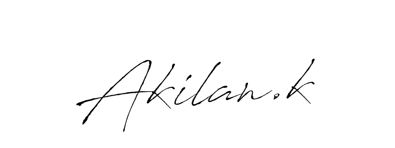 The best way (Antro_Vectra) to make a short signature is to pick only two or three words in your name. The name Akilan.k include a total of six letters. For converting this name. Akilan.k signature style 6 images and pictures png