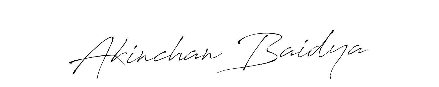 How to make Akinchan Baidya name signature. Use Antro_Vectra style for creating short signs online. This is the latest handwritten sign. Akinchan Baidya signature style 6 images and pictures png