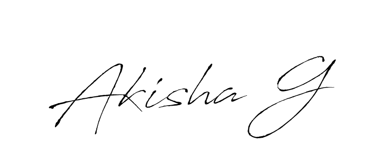 Design your own signature with our free online signature maker. With this signature software, you can create a handwritten (Antro_Vectra) signature for name Akisha G. Akisha G signature style 6 images and pictures png