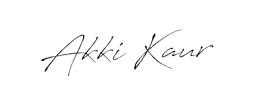 Design your own signature with our free online signature maker. With this signature software, you can create a handwritten (Antro_Vectra) signature for name Akki Kaur. Akki Kaur signature style 6 images and pictures png